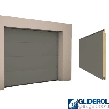 QUARTZ GREY (RAL7039) L-Rib smooth Sectional Garage Door