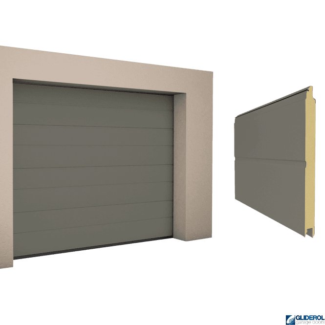 Gliderol QUARTZ GREY (RAL7039) M-Rib woodgrain Sectional Garage Door