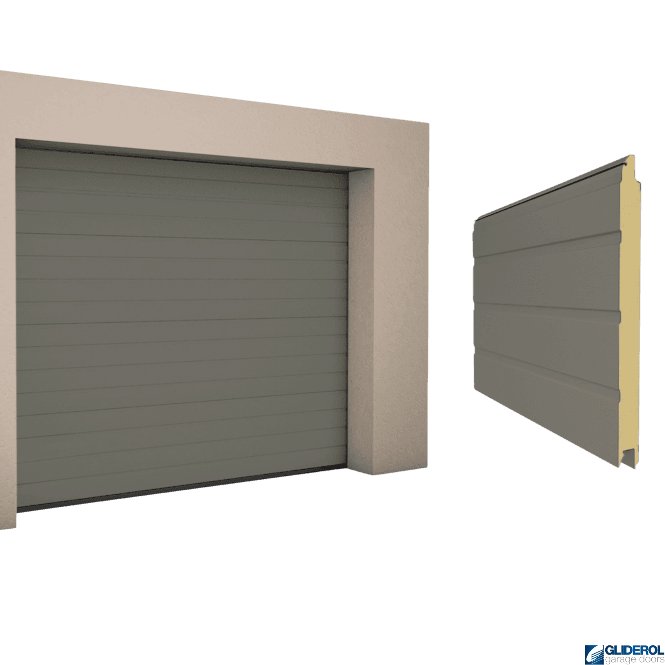 Gliderol QUARTZ GREY (RAL7039) S-Rib woodgrain Sectional Garage Door