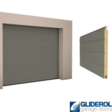 QUARTZ GREY (RAL7039) S-Rib woodgrain Sectional Garage Door