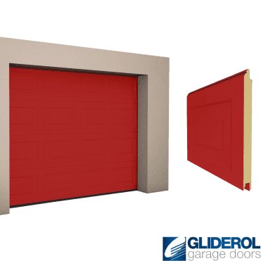 RED FLAME (RAL3000) Georgian woodgrain Sectional Garage Door