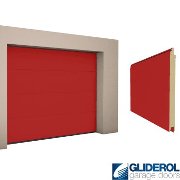 RED FLAME (RAL3000) L-Rib smooth Sectional Garage Door