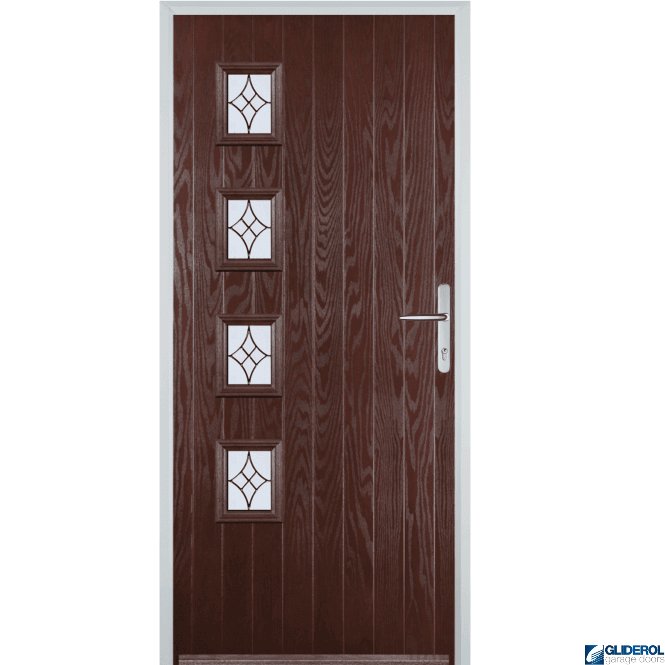 Gliderol Robson L4 front entrance door DARKWOOD