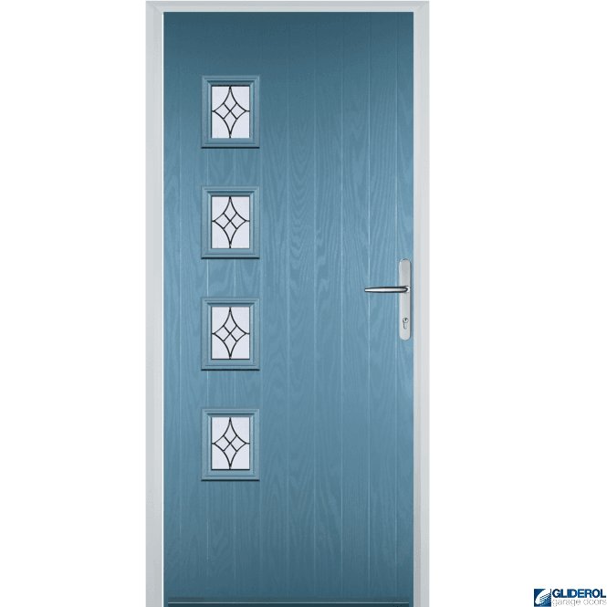 Gliderol Robson L4 front entrance door PASTLE BLUE (RAL5024)