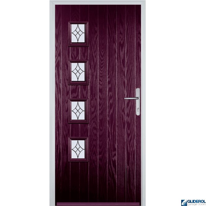 Gliderol Robson L4 front entrance door PURPLE VIOLET (RAL4007)