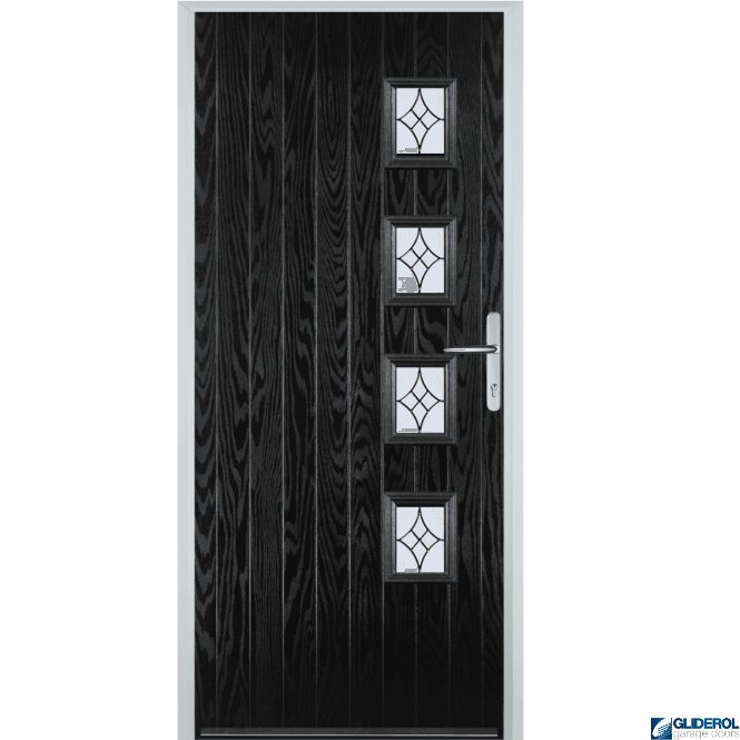 Gliderol Robson R4 front entrance door BLACK (RAL9005)