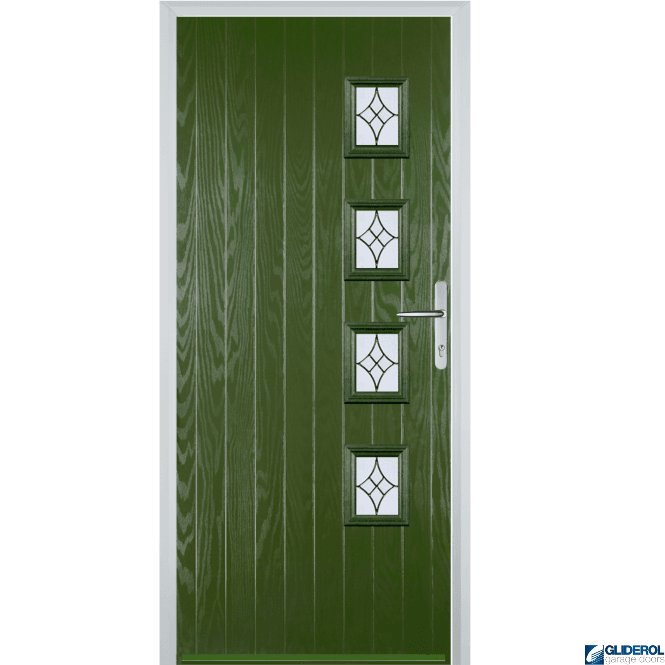 Gliderol Robson R4 front entrance door FERN GREEN (RAL6025)