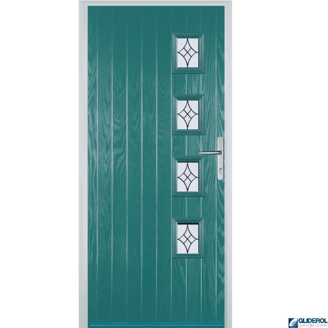 Gliderol Robson R4 front entrance door TURQUIOSE BLUE (RAL5018)