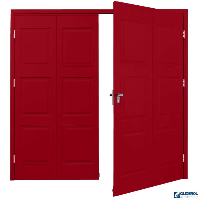 Gliderol RUBY RED (RAL3003) Budget Dorridge Side Hinged Garage Door