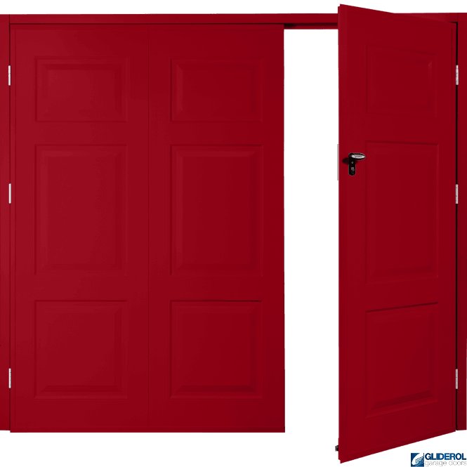Gliderol RUBY RED (RAL3003) Budget Hollington Side Hinged Garage Door