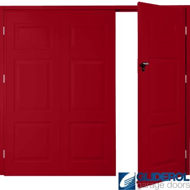 RUBY RED (RAL3003) Budget Hollington Side Hinged Garage Door