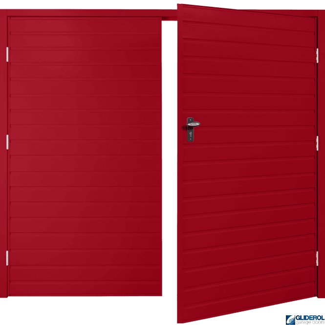 Gliderol RUBY RED (RAL3003) Budget Horizontal Standard Rib Side Hinged Garage Door