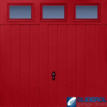 RUBY-RED (RAL3003) Chester Vertical Medium Rib with Windows