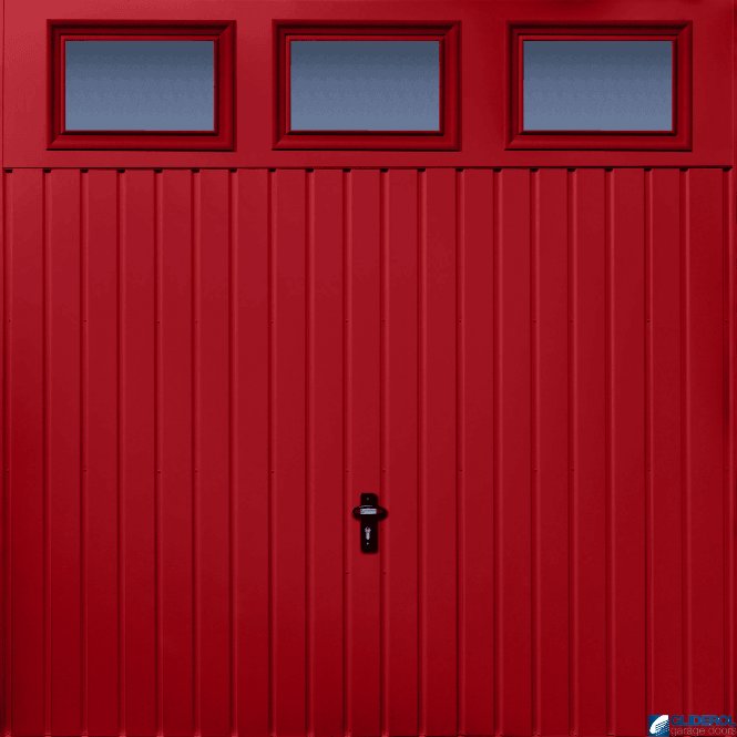 Gliderol RUBY-RED (RAL3003) Chester Vertical Standard Rib with Windows