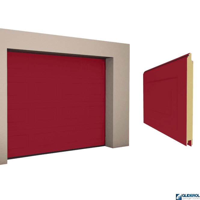 Gliderol RUBY RED (RAL3003) Georgian woodgrain Sectional Garage Door