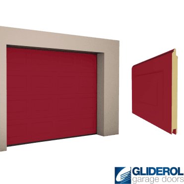 RUBY RED (RAL3003) Georgian woodgrain Sectional Garage Door