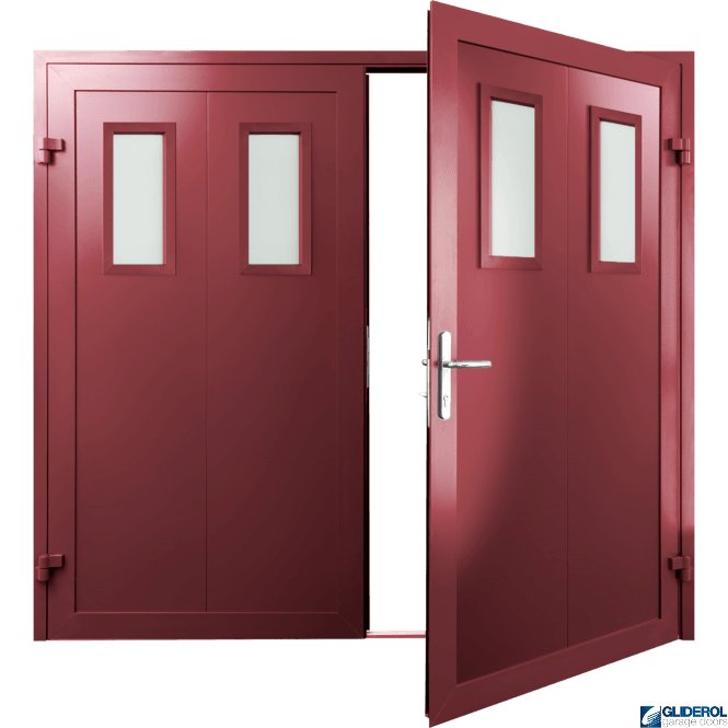 Gliderol RUBY-RED (RAL3003) Insulated Bradford Side Hinged Garage Door
