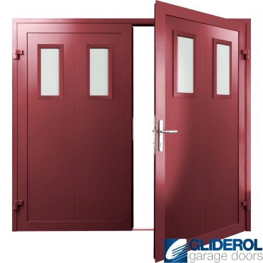 RUBY-RED (RAL3003) Insulated Bradford Side Hinged Garage Door