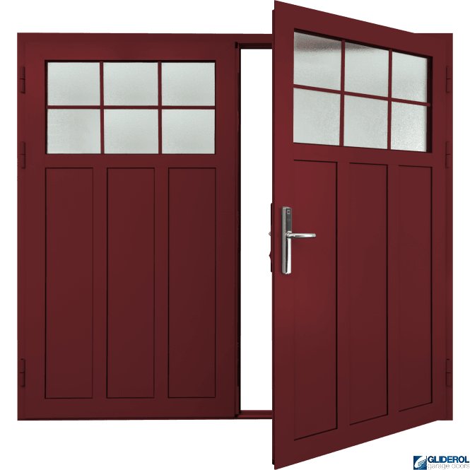 Gliderol RUBY-RED (RAL3003) Insulated Kingsbury Side Hinged Garage Door