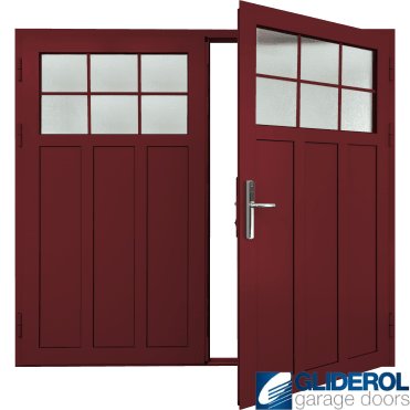 RUBY-RED (RAL3003) Insulated Kingsbury Side Hinged Garage Door