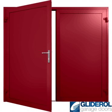 RUBY-RED (RAL3003) Insulated Solid Rib Side Hinged Garage Door