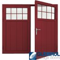 RUBY-RED (RAL3003) Insulated Traditional Vertical Medium Rib Side Hinged Garage Door