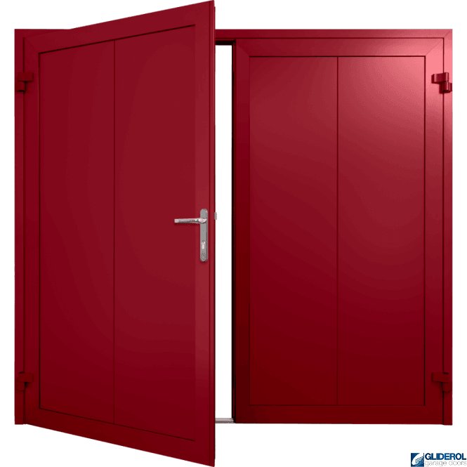 Gliderol RUBY-RED (RAL3003) Insulated Vertical Wide Rib Side Hinged Garage Door