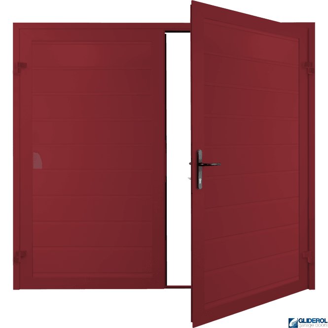 Gliderol RUBY RED (RAL3003) Premium Horizontal Medium Rib (non-insulated) Side Hinged Garage Door
