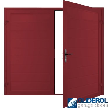 RUBY RED (RAL3003) Premium Horizontal Medium Rib (non-insulated) Side Hinged Garage Door