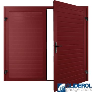 RUBY RED (RAL3003) Premium Horizontal Standard Rib (non-insulated) Side Hinged Garage Door