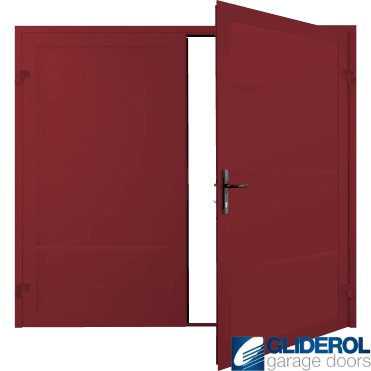 RUBY RED (RAL3003) Premium Horizontal Wide Rib (non-insulated) Side Hinged Garage Door