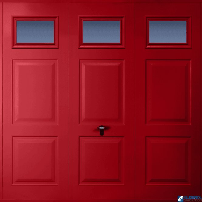Gliderol RUBY-RED (RAL3003) Up & Over Hollington with Windows
