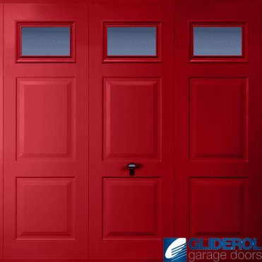 RUBY-RED (RAL3003) Up & Over Hollington with Windows