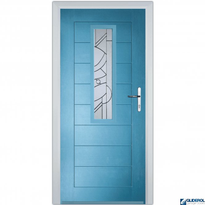 Gliderol Rutherford front entrance door PASTLE BLUE (RAL5024)
