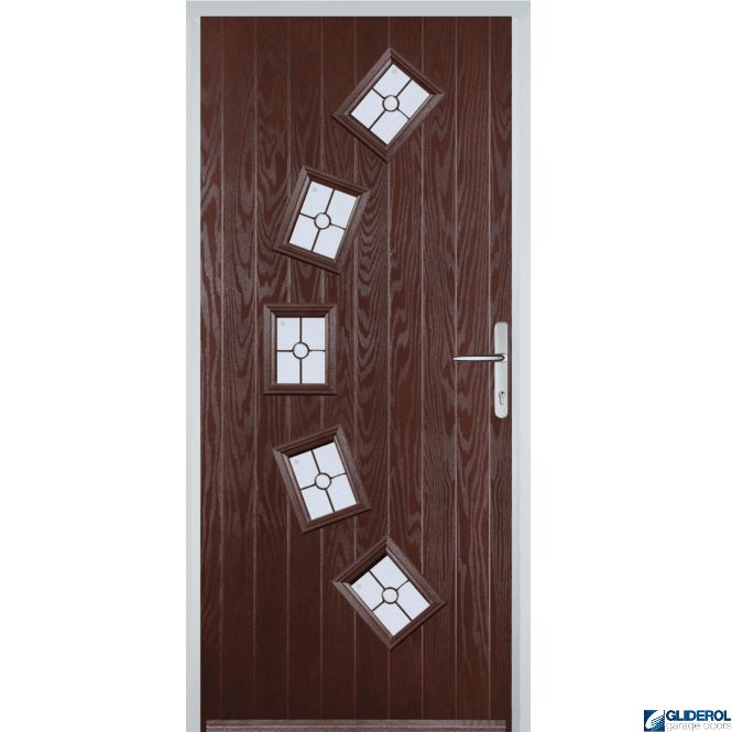 Gliderol Shackleton front entrance door DARK WOOD