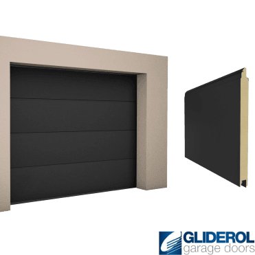 SIGNAL BLACK (RAL9004) L-Rib smooth Sectional Garage Door