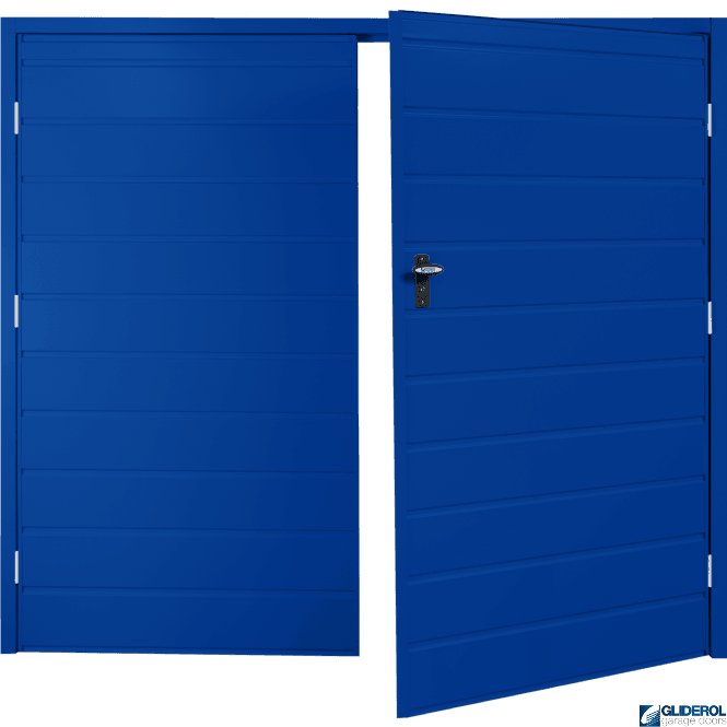Gliderol SIGNAL BLUE (RAL5005) Budget Horizontal Medium Rib Side Hinged Garage Door