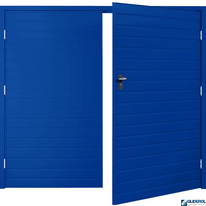 Gliderol SIGNAL BLUE (RAL5005) Budget Horizontal Standard Rib Side Hinged Garage Door