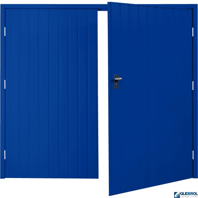 Gliderol SIGNAL BLUE (RAL5005) Budget Vertical Standard Rib Side Hinged Garage Door