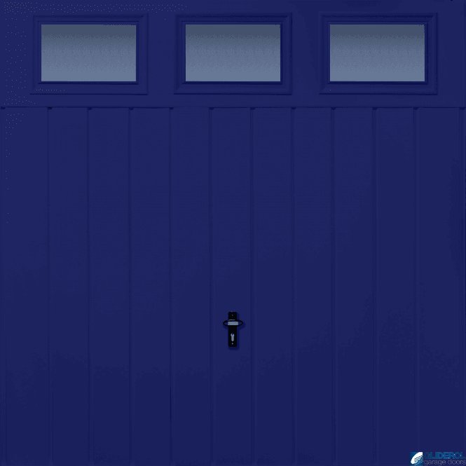 Gliderol SIGNAL-BLUE (RAL5005) Chester Vertical Medium Rib with Windows