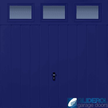 SIGNAL-BLUE (RAL5005) Chester Vertical Medium Rib with Windows
