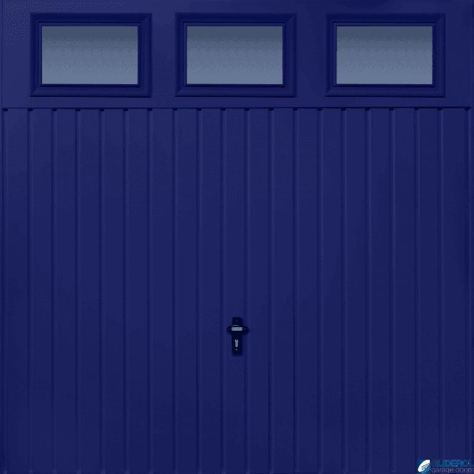 Gliderol SIGNAL-BLUE (RAL5005) Chester Vertical Standard Rib with Windows