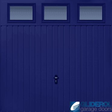 SIGNAL-BLUE (RAL5005) Chester Vertical Standard Rib with Windows