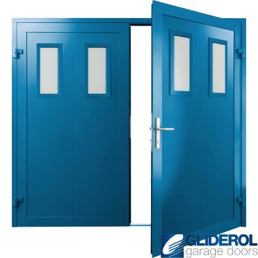 SIGNAL-BLUE (RAL5005) Insulated Bradford Side Hinged Garage Door