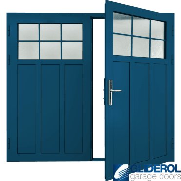 SIGNAL-BLUE (RAL5005) Insulated Kingsbury Side Hinged Garage Door