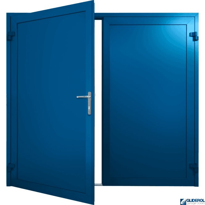 Gliderol SIGNAL-BLUE (RAL5005) Insulated Solid Rib Side Hinged Garage Door