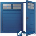 SIGNAL-BLUE (RAL5005) Insulated Traditional Horizontal Medium Rib Side Hinged Garage Door (1/3)