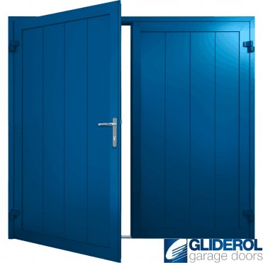 SIGNAL-BLUE (RAL5005) Insulated Vertical Medium Rib Side Hinged Garage Door