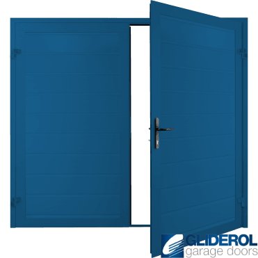 SIGNAL BLUE (RAL5005) Premium Horizontal Medium Rib (non-insulated) Side Hinged Garage Door