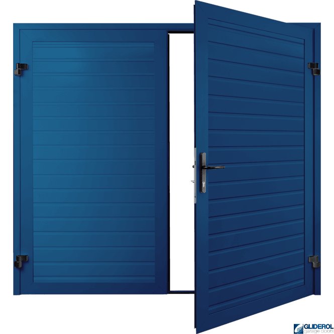 Gliderol SIGNAL BLUE (RAL5005) Premium Horizontal Standard Rib (non-insulated) Side Hinged Garage Door